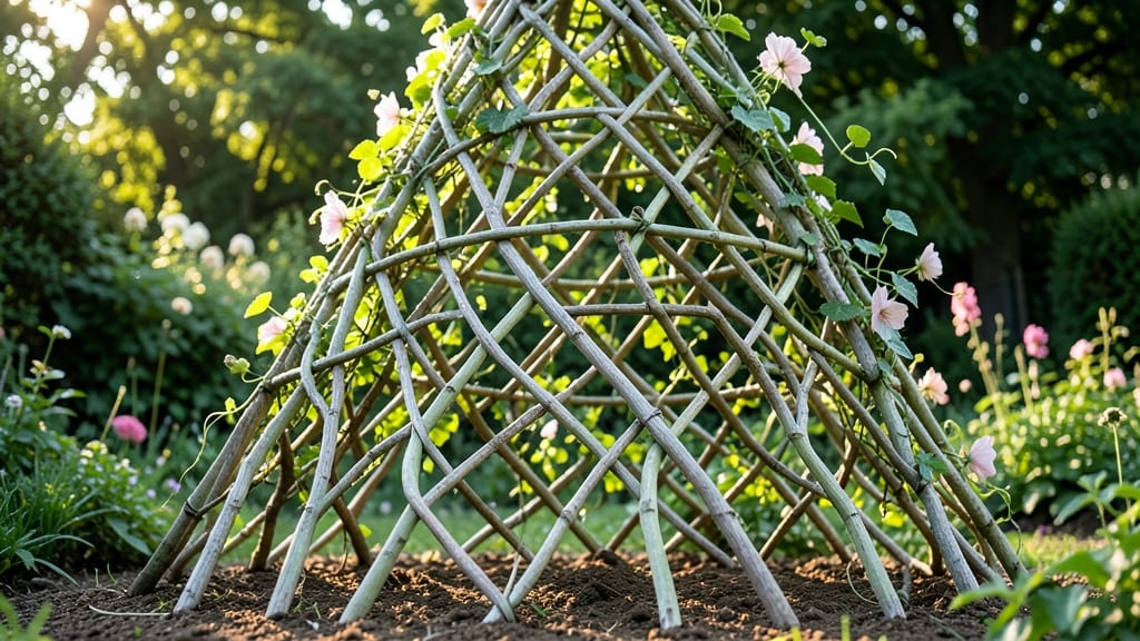 Tepee Trellis with Living Willow Stakes