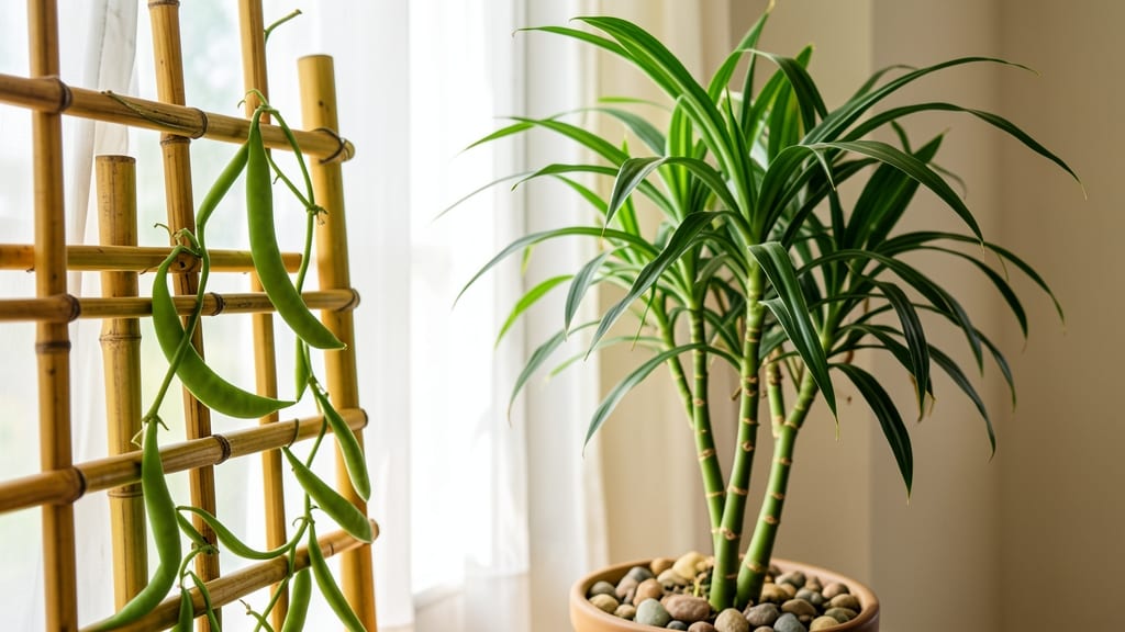 Bamboo Green Bean Trellis: Effortless Vertical Garden for Pole Beans