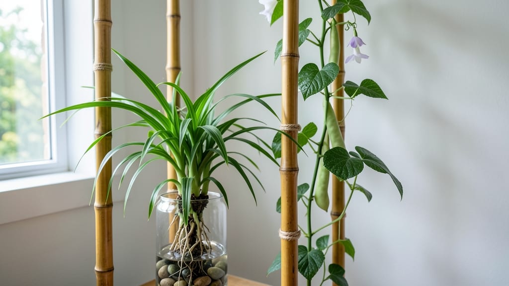 Bamboo Pole Bean Trellis: Vertical Garden Space-Saver for Bushy Harvests