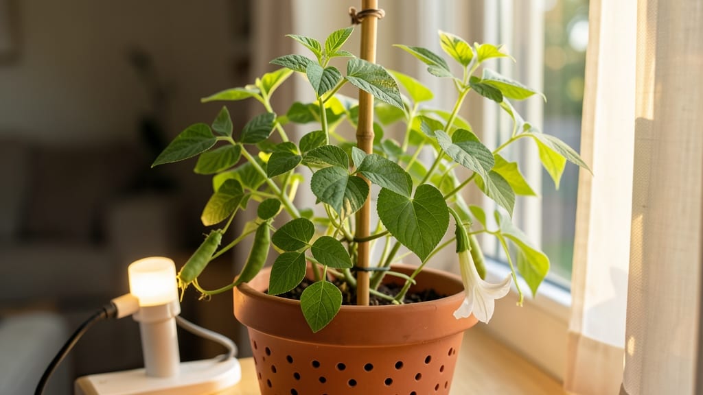 Growing Bean Plants Indoors: Sunlit Windowsill Harvest in 6 Weeks