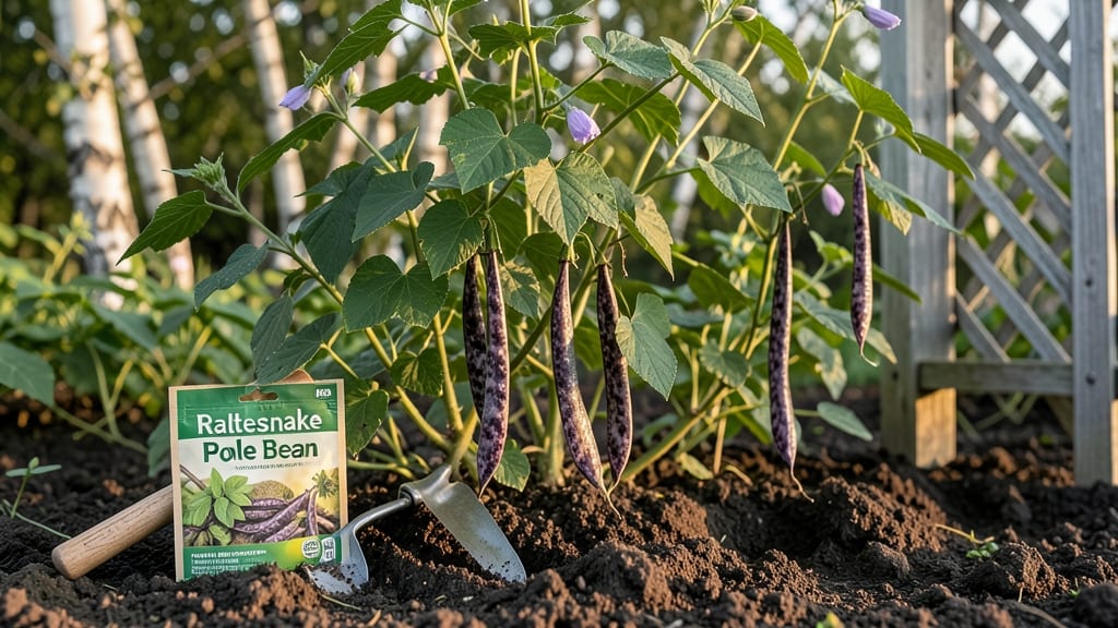 Rattlesnake Pole Beans Seeds: Disease-Resistant Vines for Heavy Yields in 60 Days