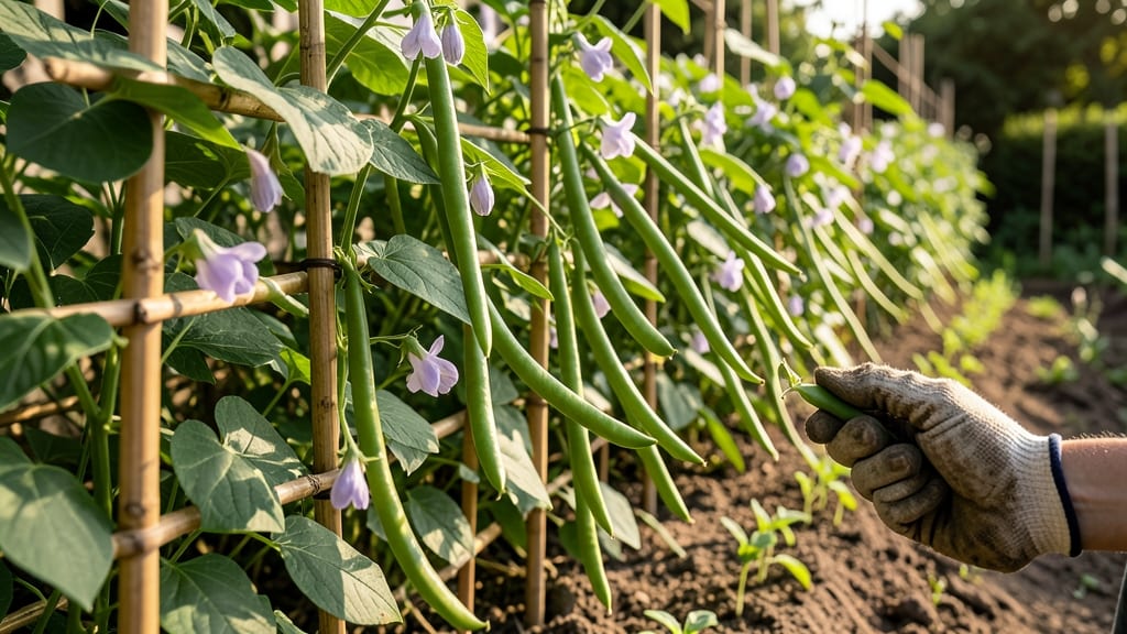 Blue Lake Pole Beans for Continuous Harvesting