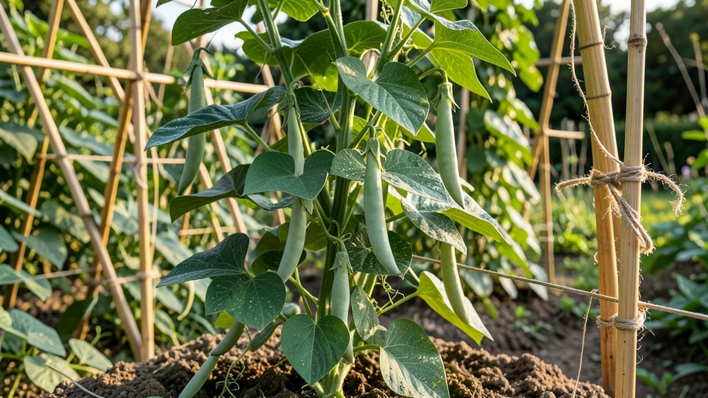 Blue Lake Bush Beans on Trellis