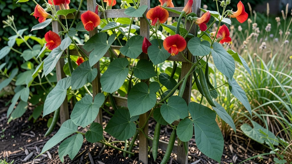 Scarlet Runner Bean Flowers: Vibrant Climbing Beauty for Vertical Gardens