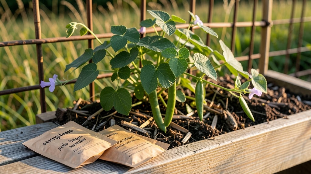 Stringless Pole Bean Seeds: Fast-Germinating Vines for Compact Gardens