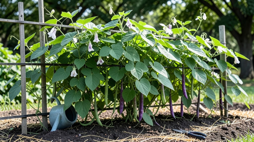 Purple Podded Pole Bean Seeds: Fast-Germinating Climbers for Compact Gardens